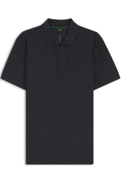 Cotton-piqué polo shirt with all-over print