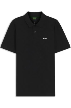 Cotton-piqué polo shirt with all-over print