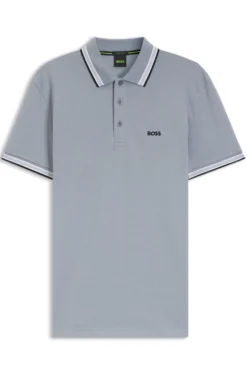 Cotton piqué polo shirt with logo details
