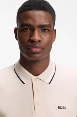 Cotton piqué polo shirt with logo details