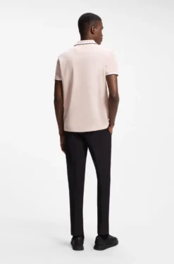 Cotton piqué polo shirt with logo details