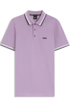 Cotton piqué polo shirt with logo details