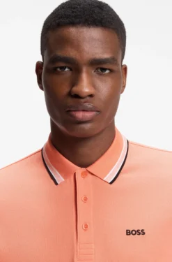 Cotton piqué polo shirt with logo details