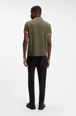 Cotton piqué polo shirt with logo details