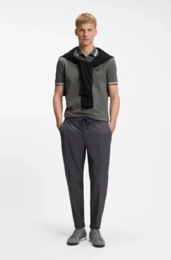 Cotton piqué polo shirt with logo details