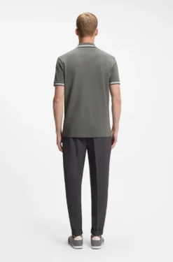 Cotton piqué polo shirt with logo details