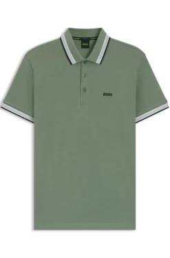 Cotton piqué polo shirt with logo details