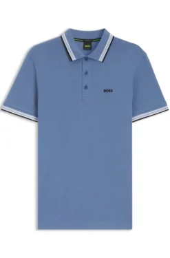 Cotton piqué polo shirt with logo details