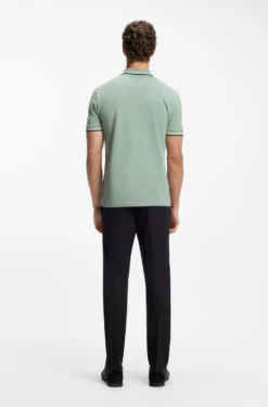Cotton piqué polo shirt with logo details