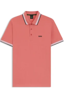 Cotton piqué polo shirt with logo details