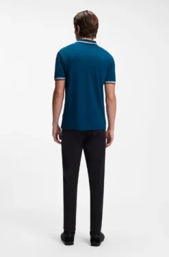 Cotton piqué polo shirt with logo details
