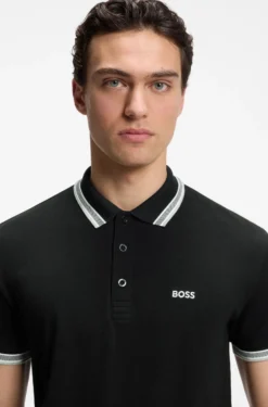 Cotton piqué polo shirt with logo details