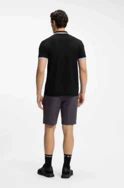 Cotton piqué polo shirt with logo details