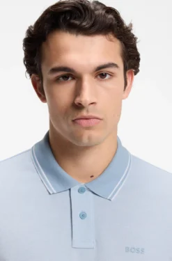 Cotton-piqué polo shirt with logo print