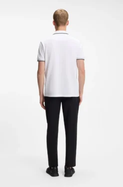 Cotton piqué polo shirt with logo details