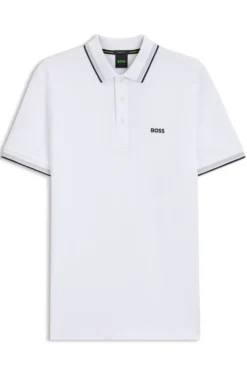 Cotton piqué polo shirt with logo details