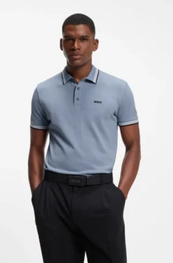 Cotton piqué polo shirt with logo details