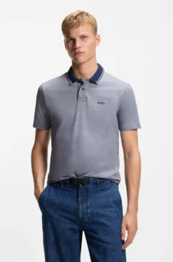 Cotton-piqué polo shirt with logo print