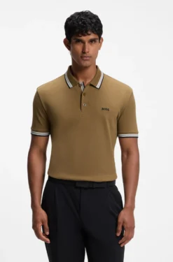 Cotton piqué polo shirt with logo details