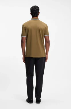 Cotton piqué polo shirt with logo details