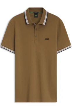 Cotton piqué polo shirt with logo details