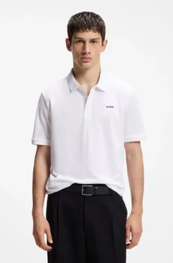 Cotton-piqué polo shirt with logo print