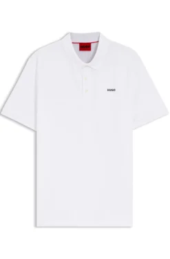 Cotton-piqué polo shirt with logo print
