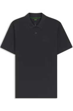 Cotton-piqué polo shirt with printed pattern