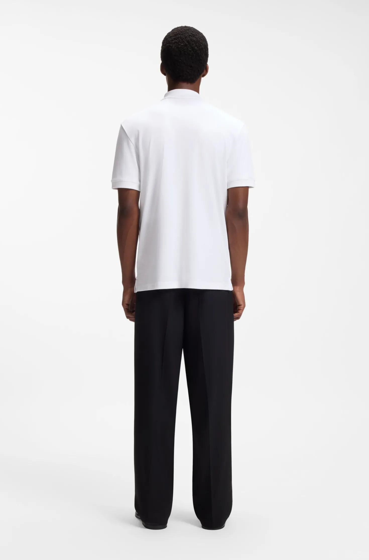 Cotton piqué polo shirt with zip neckline
