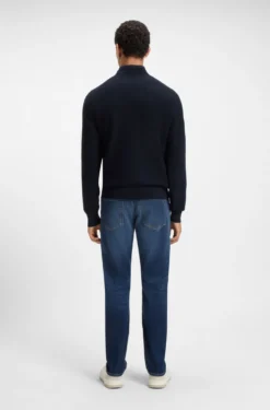 Cotton-piqué sweater with logo patch