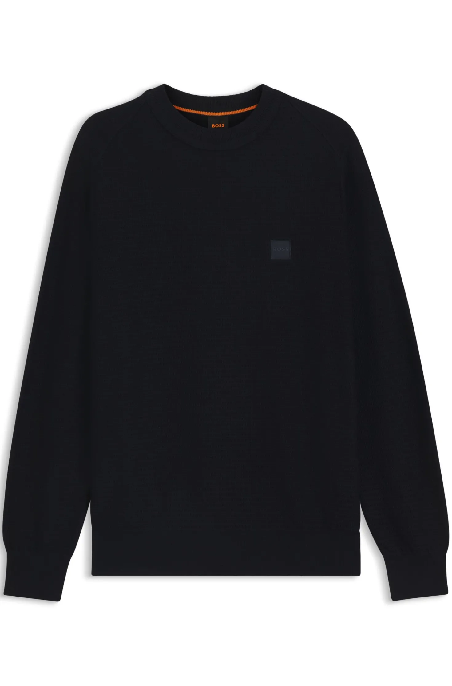 Cotton-piqué sweater with logo patch