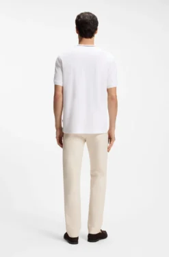 Cotton-piqué T-shirt with striped collar