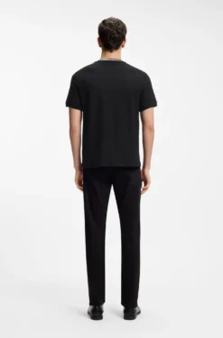 Cotton-piqué T-shirt with striped collar
