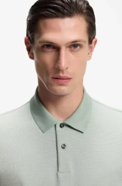 Cotton polo shirt with bubble structure