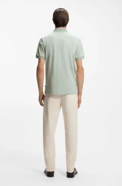 Cotton polo shirt with bubble structure