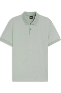 Cotton polo shirt with bubble structure