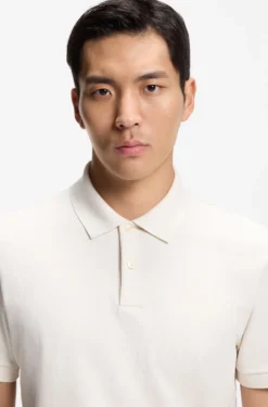 Cotton polo shirt with bubble structure