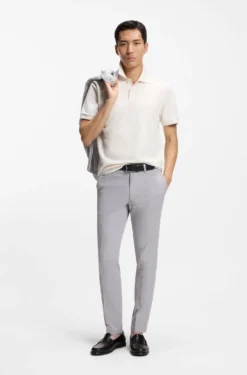 Cotton polo shirt with bubble structure