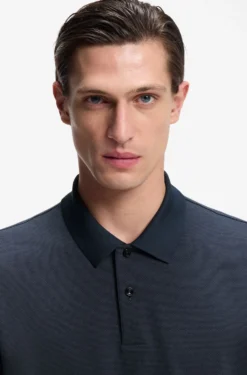 Cotton polo shirt with bubble structure