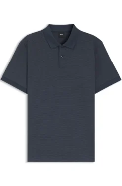 Cotton polo shirt with bubble structure