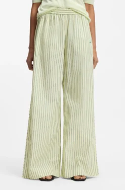 Cotton-poplin trousers with vertical stripe