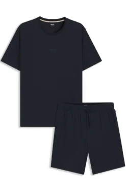 Cotton pyjama set with all-over print T-shirt