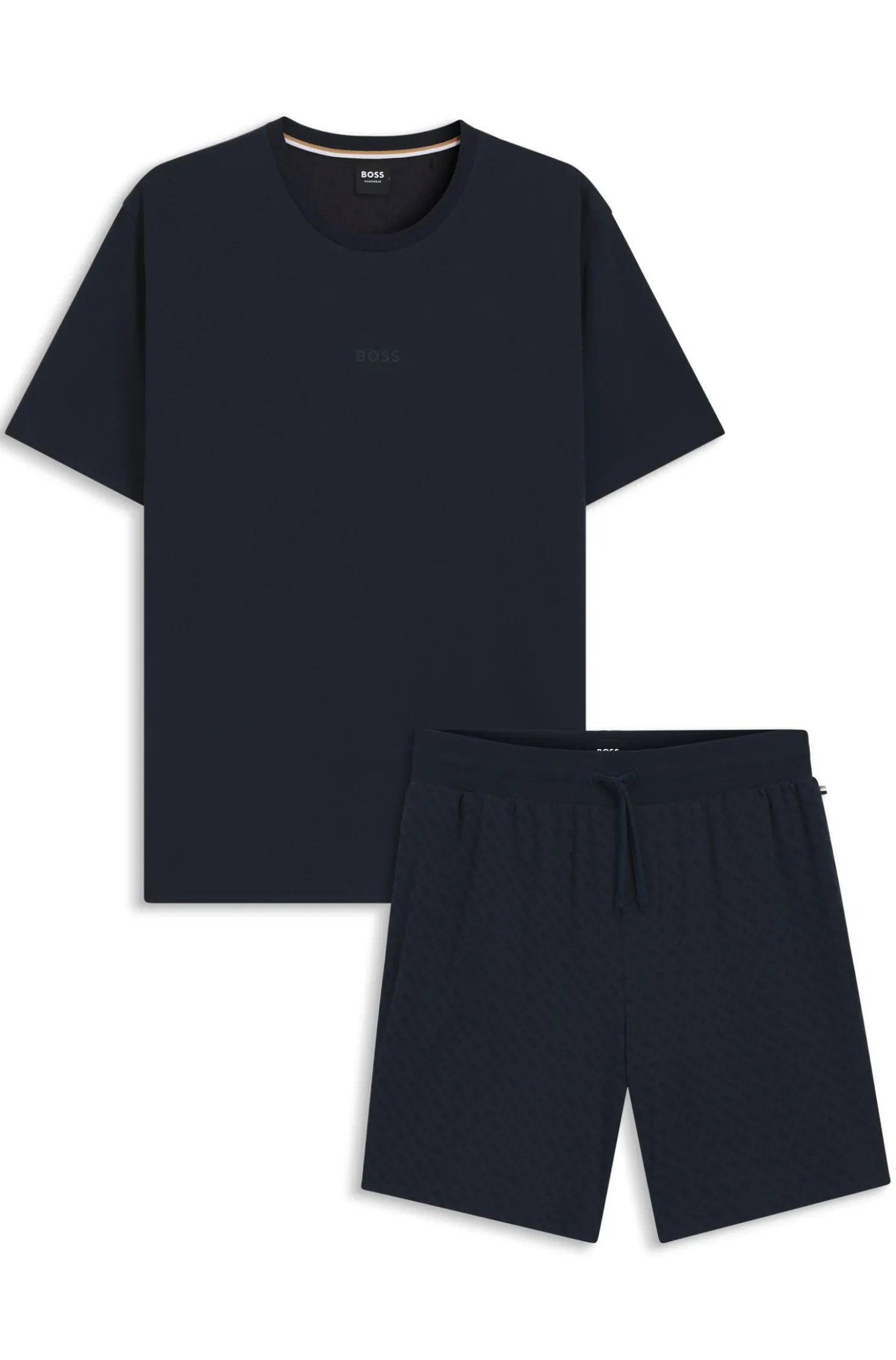 Cotton pyjama set with all-over print T-shirt