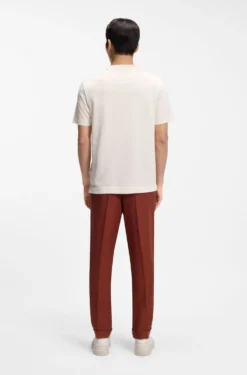 Cotton-silk T-shirt with geometric jacquard