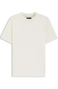 Cotton-silk T-shirt with geometric jacquard