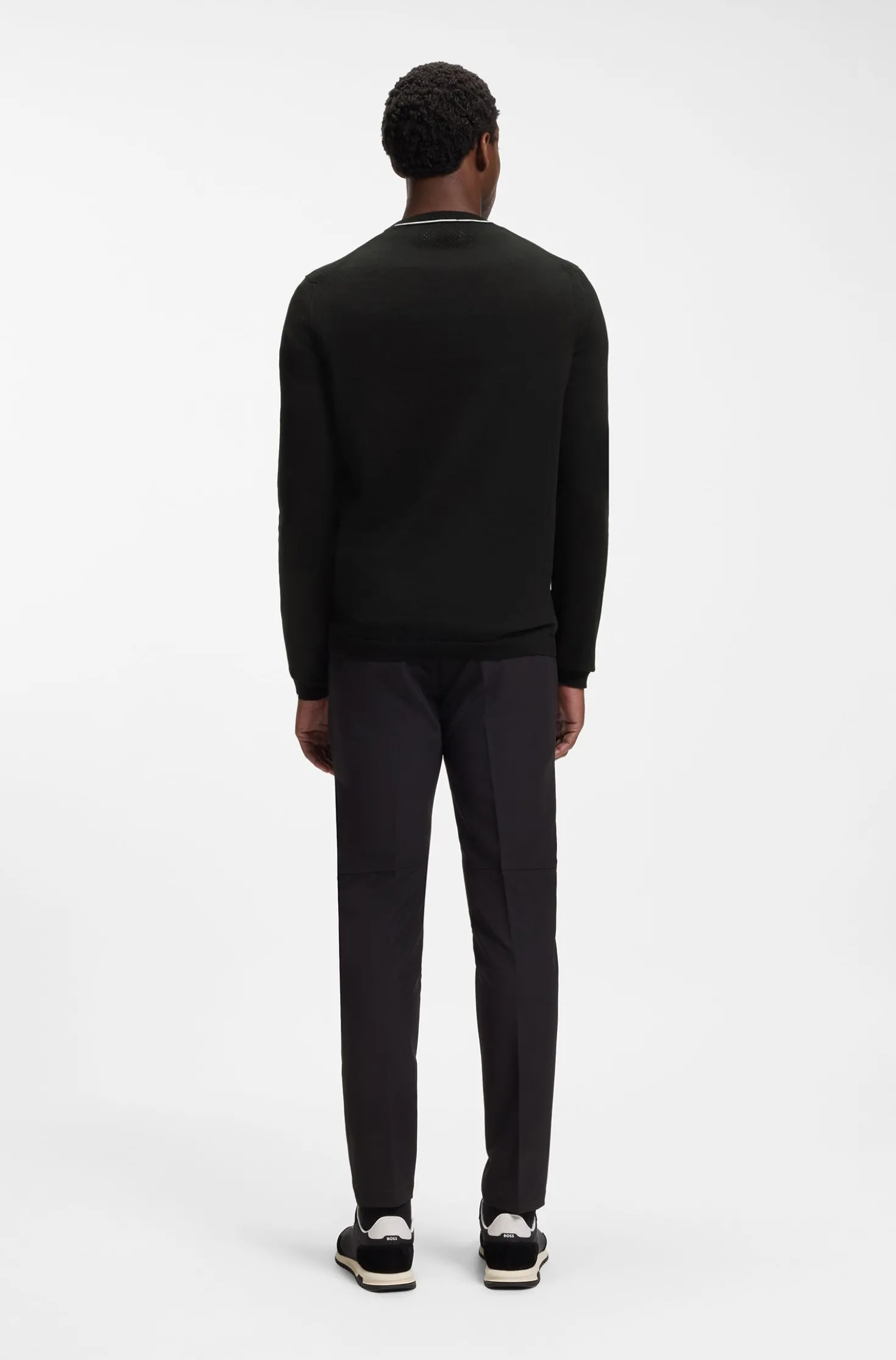 Cotton sweater with contrast logo