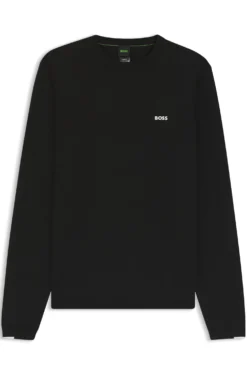 Cotton sweater with contrast logo