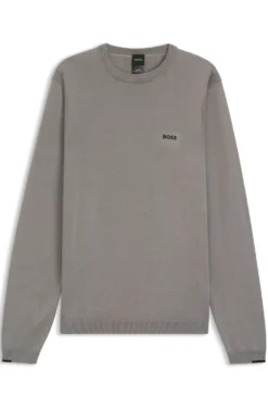 Cotton sweater with contrast logo