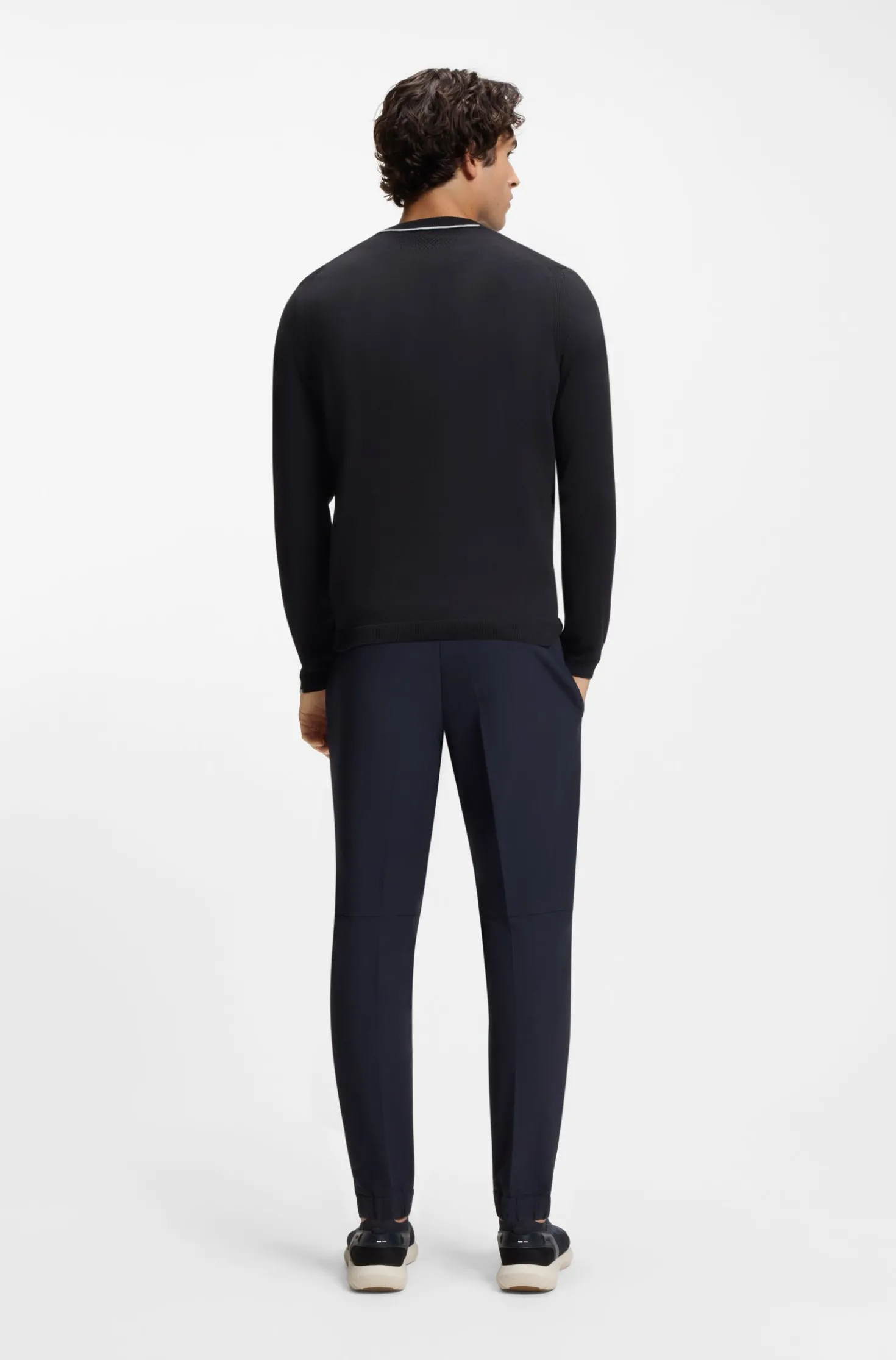 Cotton sweater with contrast logo