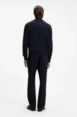 Cotton sweater with polo collar